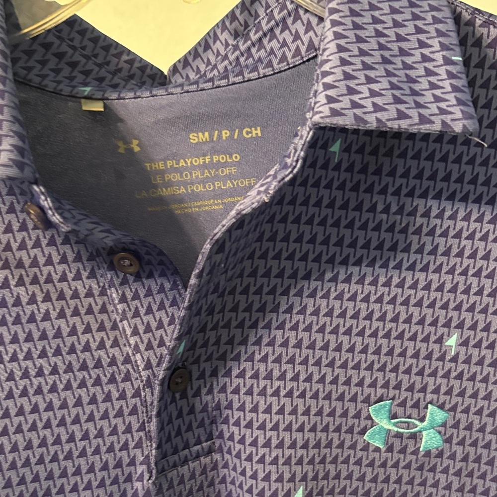 Under Armour Men's Blue Patterned Polo Shirt - Picture 2 of 3